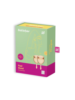 CONJUNTO DE 2 COPOS MENSTRUAIS FEEL GOOD SATISFYER LARANJA