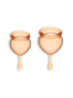 CONJUNTO DE 2 COPOS MENSTRUAIS FEEL GOOD SATISFYER LARANJA