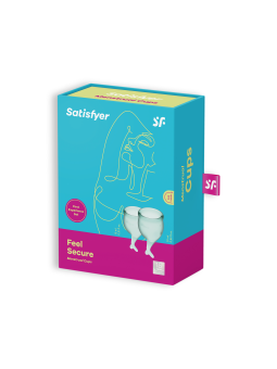 CONJUNTO DE 2 COPOS MENSTRUAIS FEEL SECURE SATISFYER VERDE ESCURO