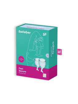 CONJUNTO DE 2 COPOS MENSTRUAIS FEEL SECURE SATISFYER AZUL CLARO