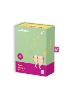 CONJUNTO DE 2 COPOS MENSTRUAIS FEEL SECURE SATISFYER LARANJA