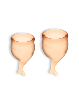 CONJUNTO DE 2 COPOS MENSTRUAIS FEEL SECURE SATISFYER LARANJA