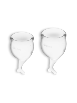 CONJUNTO DE 2 COPOS MENSTRUAIS FEEL SECURE SATISFYER TRANSPARENTE