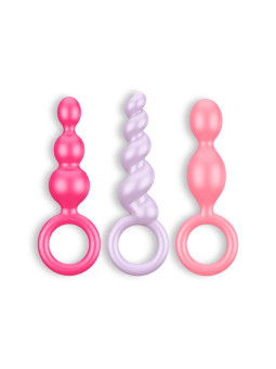 CONJUNTO DE 3 PLUGS ANAIS BOOTY CALL SATISFYER COLORIDOS