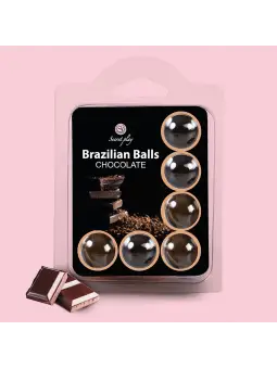 BOLAS LUBRIFICANTES BEIJÁVEIS BRAZILIAN BALLS SABOR A CHOCOLATE 6 X 4GR