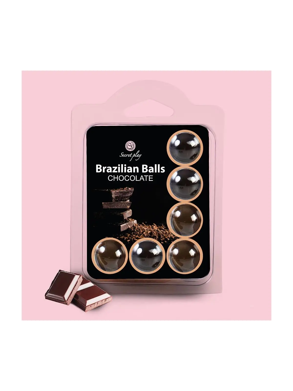 BOLAS LUBRIFICANTES BEIJÁVEIS BRAZILIAN BALLS SABOR A CHOCOLATE 6 X 4GR