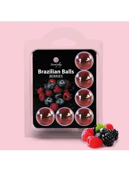 BOLAS LUBRIFICANTES BEIJÁVEIS BRAZILIAN BALLS SABOR A FRUTOS DO BOSQUE 6 X 4GR