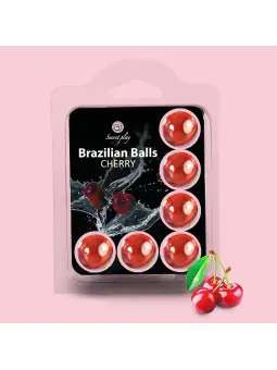 BOLAS LUBRIFICANTES BEIJÁVEIS BRAZILIAN BALLS SABOR A CEREJA 6 X 4GR