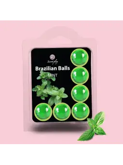 BOLAS LUBRIFICANTES BEIJÁVEIS BRAZILIAN BALLS SABOR A MENTA 6 X 4GR