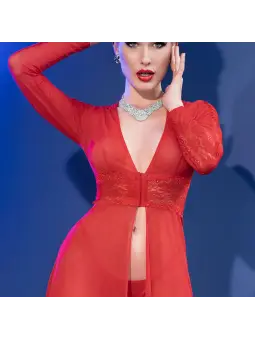 CAMISA NOITE E TANGA CR-4421 VERMELHA