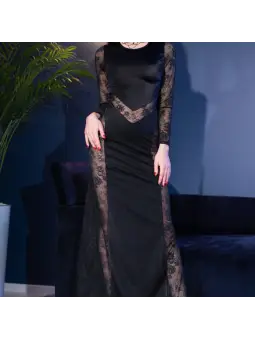 VESTIDO DE COCKTAIL COMPRIDO CR-4408 PRETO