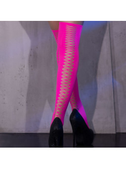 MEIAS DE LIGAS CR-4398 ROSA NEON