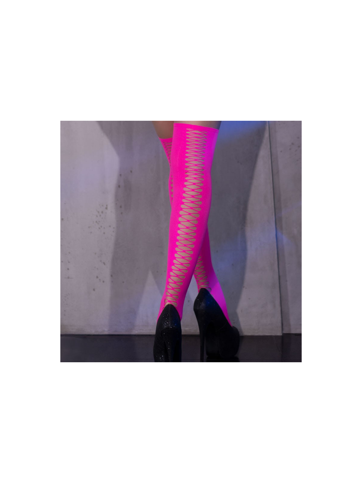 MEIAS DE LIGAS CR-4398 ROSA NEON