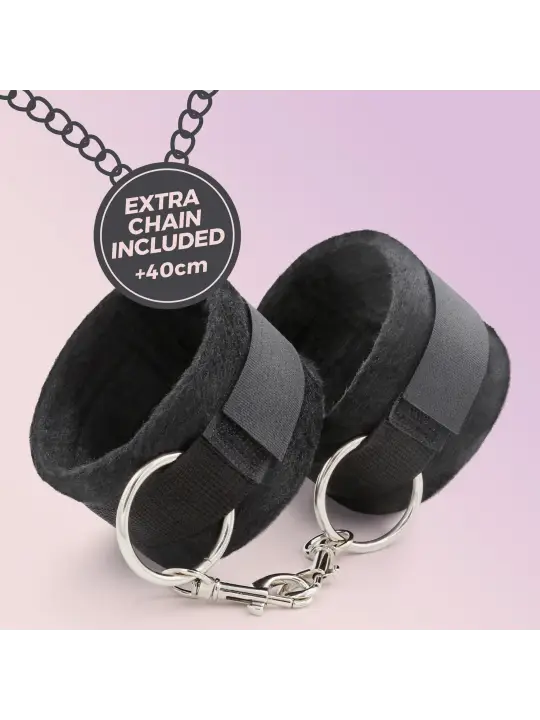 ALGEMAS DE VELCRO TOUGH LOVE COM CORRENTE DE 40CM EXTRA CRUSHIOUS PRETAS