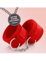 ALGEMAS DE VELCRO TOUGH LOVE COM CORRENTE DE 40CM EXTRA CRUSHIOUS VERMELHAS