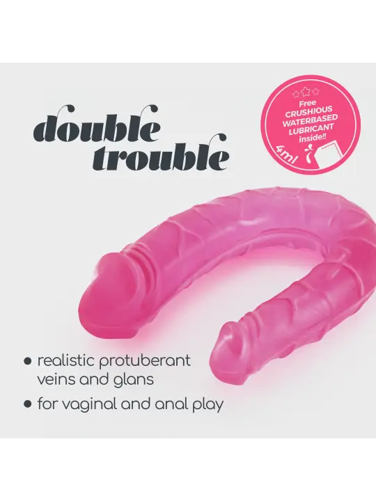 DILDO DUPLO DOUBLE TROUBLE CRUSHIOUS ROSA