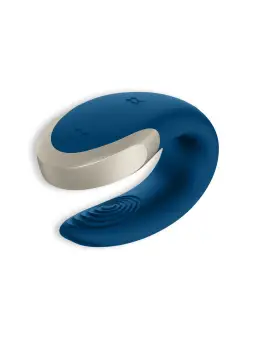 VIBRADOR DOUBLE LOVE COM APP SATISFYER AZUL