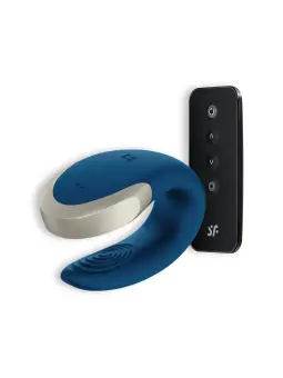 VIBRADOR DOUBLE LOVE COM APP SATISFYER AZUL