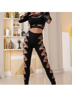 CONJUNTO TOP E LEGGINGS CR-4436 PRETO
