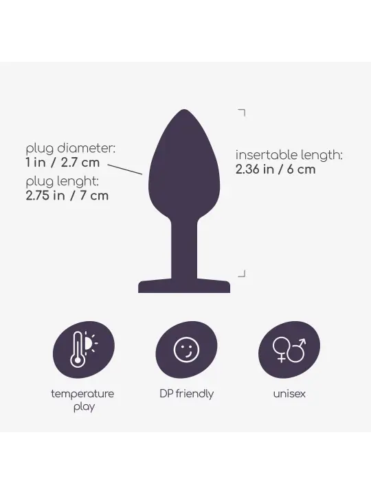PLUG ANAL JOIA BIJOU TRANSPARENTE PEQUENO CRUSHIOUS COM BOLSA AVELUDADA GRÁTIS
