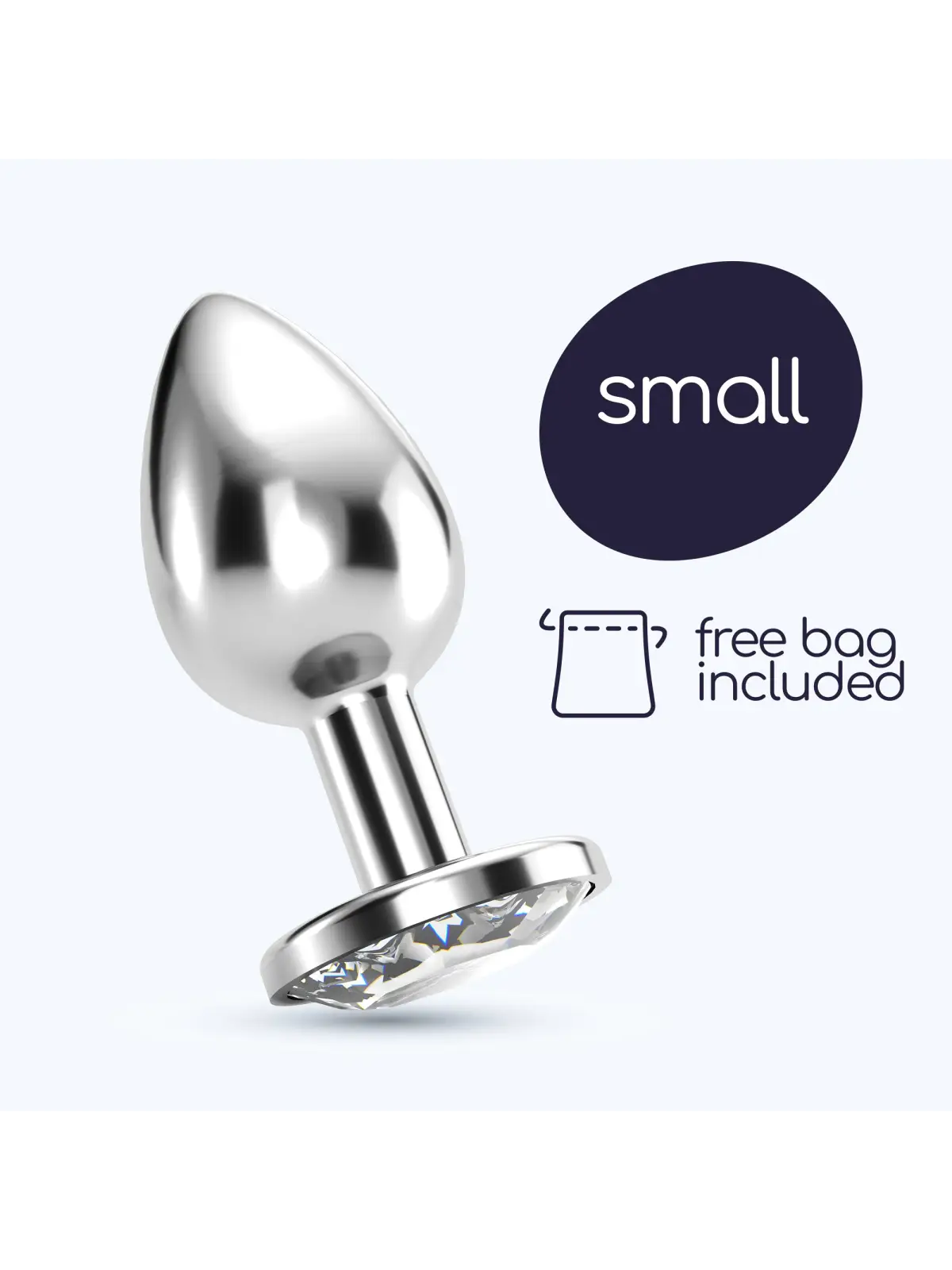 PLUG ANAL JOIA BIJOU TRANSPARENTE PEQUENO CRUSHIOUS COM BOLSA AVELUDADA GRÁTIS