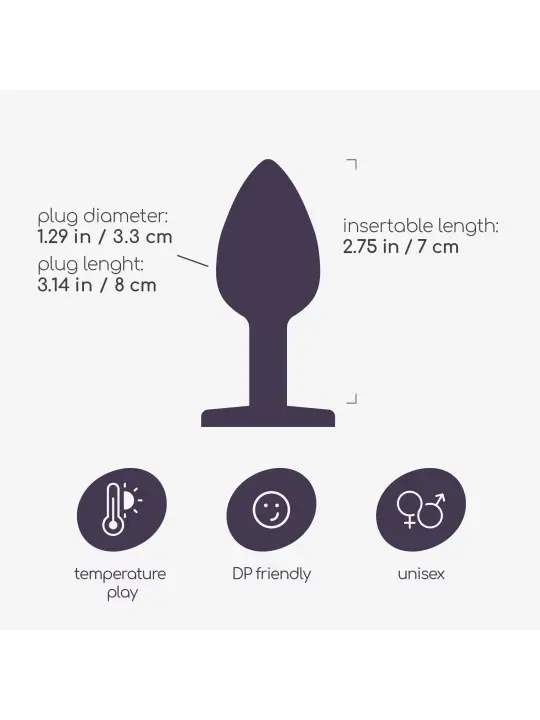 PLUG ANAL JOIA BIJOU TRANSPARENTE MÉDIO CRUSHIOUS COM BOLSA AVELUDADA GRÁTIS