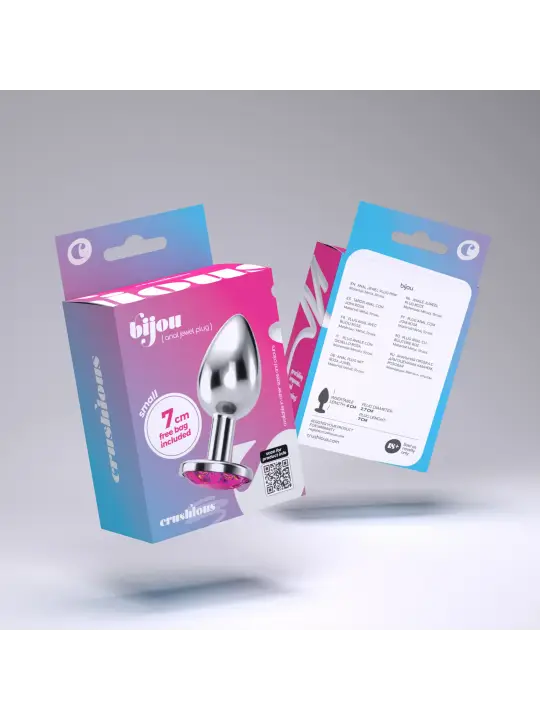 PLUG ANAL JOIA BIJOU ROSA PEQUENO CRUSHIOUS COM BOLSA AVELUDADA GRÁTIS