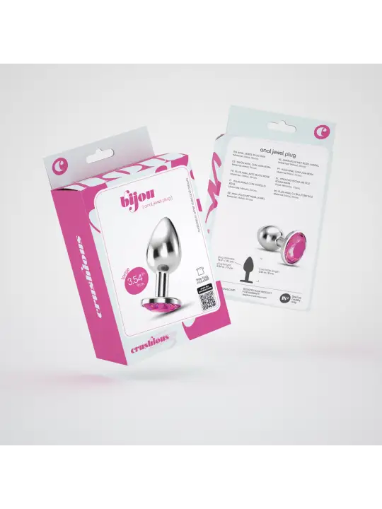 PLUG ANAL JOIA BIJOU ROSA GRANDE CRUSHIOUS COM BOLSA AVELUDADA GRÁTIS