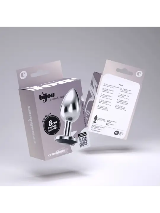 PLUG ANAL JOIA BIJOU PRETO MÉDIO CRUSHIOUS COM BOLSA AVELUDADA GRÁTIS