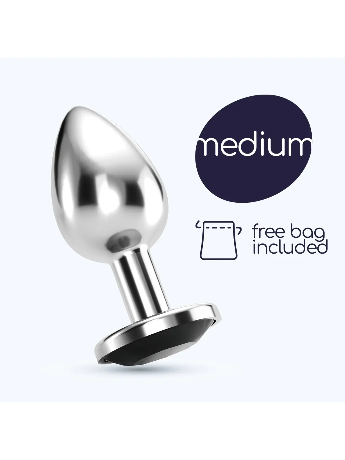 PLUG ANAL JOIA BIJOU PRETO MÉDIO CRUSHIOUS COM BOLSA AVELUDADA GRÁTIS
