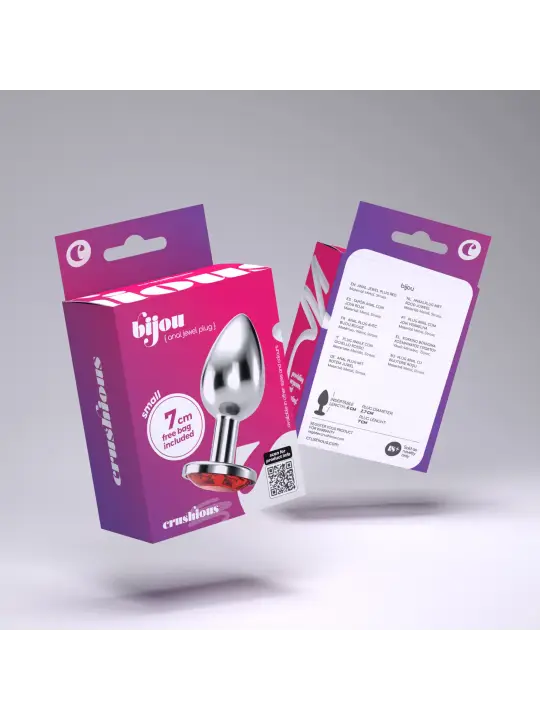 PLUG ANAL JOIA BIJOU VERMELHO PEQUENO CRUSHIOUS COM BOLSA AVELUDADA GRÁTIS