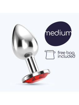 PLUG ANAL JOIA BIJOU VERMELHO MÉDIO CRUSHIOUS COM BOLSA AVELUDADA GRÁTIS