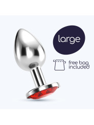 PLUG ANAL JOIA BIJOU VERMELHO GRANDE CRUSHIOUS COM BOLSA AVELUDADA GRÁTIS