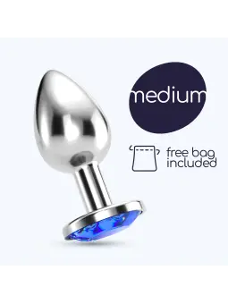 PLUG ANAL JOIA BIJOU AZUL MÉDIO CRUSHIOUS COM BOLSA AVELUDADA GRÁTIS