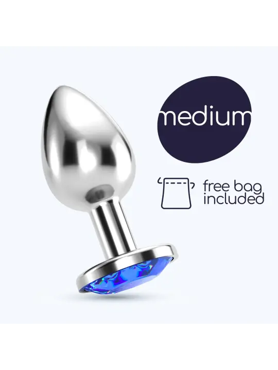 PLUG ANAL JOIA BIJOU AZUL MÉDIO CRUSHIOUS COM BOLSA AVELUDADA GRÁTIS
