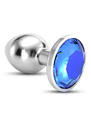PLUG ANAL JOIA BIJOU AZUL GRANDE CRUSHIOUS COM BOLSA AVELUDADA GRÁTIS