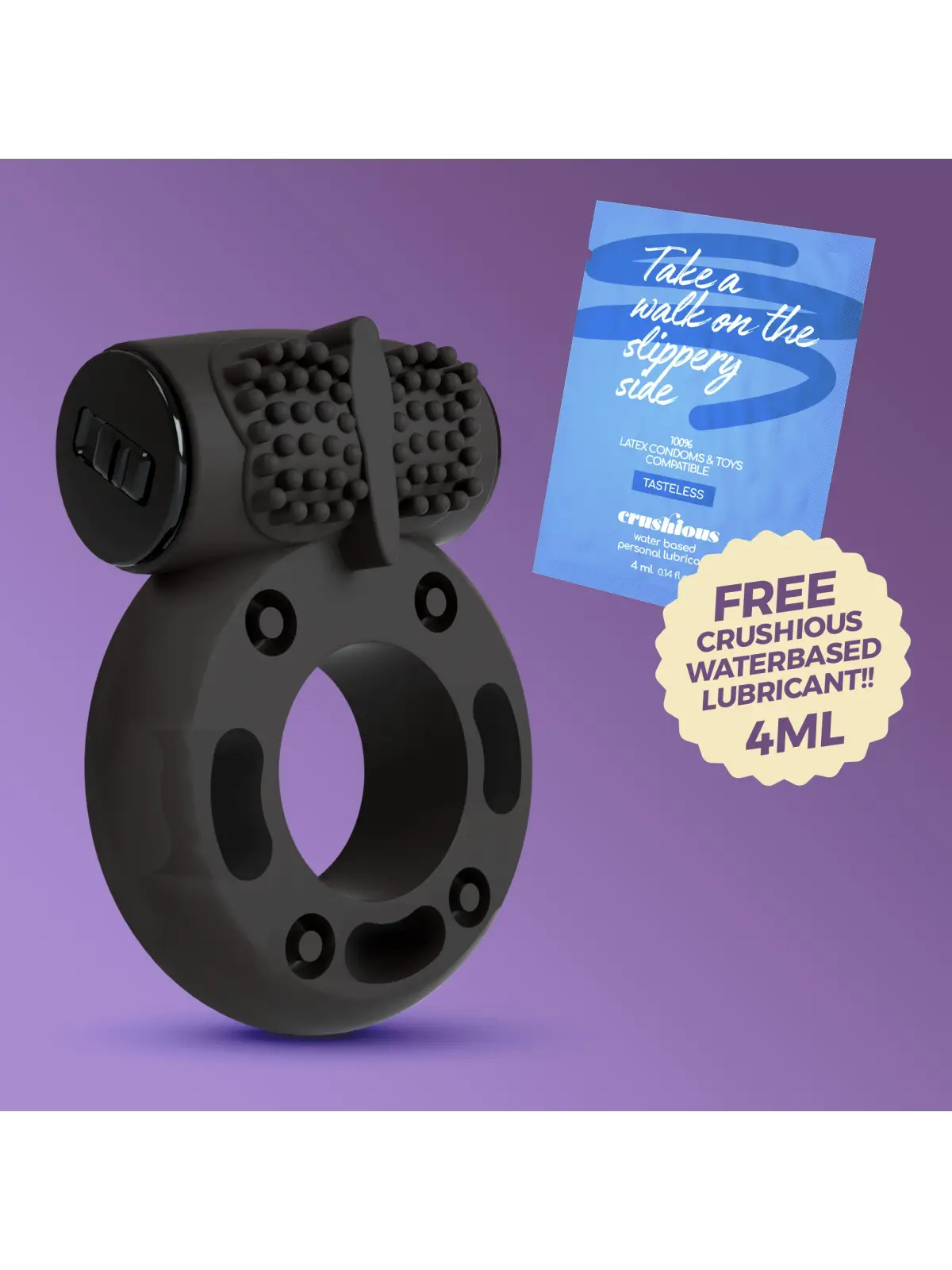 ANEL PARA O PÉNIS COM BALA VIBRATÓRIA BOOSTER CRUSHIOUS