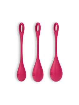 CONJUNTO DE 3 BOLAS KEGEL YONI POWER 1 SATISFYER VERMELHAS