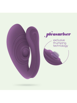 VIBRADOR RECARREGÁVEL COM COMANDO PLEASURISER E OFERTA DE LUBRIFICANTE À BASE DE ÁGUA CRUSHIOUS