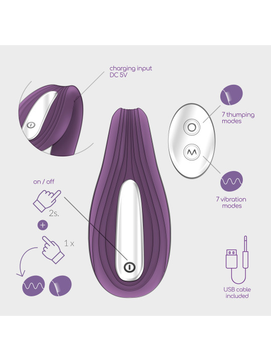 VIBRADOR RECARREGÁVEL COM COMANDO PLEASURISER E OFERTA DE LUBRIFICANTE À BASE DE ÁGUA CRUSHIOUS
