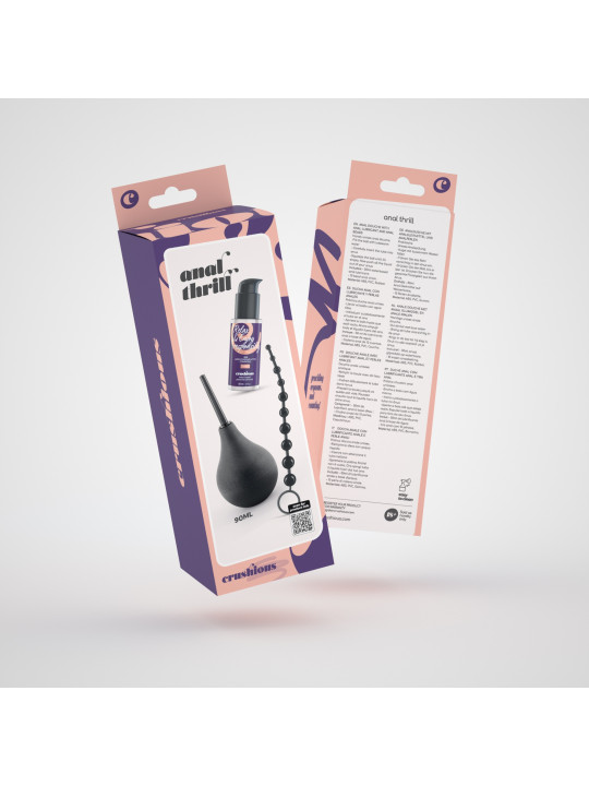 ANAL THRILL DUCHE ANAL 90ML COM LUBRIFICANTE ANAL 50ML E TIRA DE 10 PÉROLAS ANAIS CRUSHIOUS