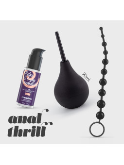 ANAL THRILL DUCHE ANAL 90ML COM LUBRIFICANTE ANAL 50ML E TIRA DE 10 PÉROLAS ANAIS CRUSHIOUS