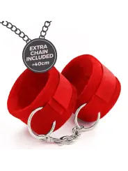 ME LO COMO CONJUNTO DE ALGEMAS DE VELCRO + VENDA ACETINADA E LUBRIFICANTE BEIJÁVEL DE MORANGO CRUSHIOUS