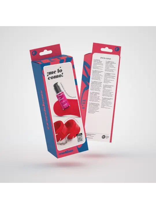 ME LO COMO CONJUNTO DE ALGEMAS DE VELCRO + VENDA ACETINADA E LUBRIFICANTE BEIJÁVEL DE MORANGO CRUSHIOUS