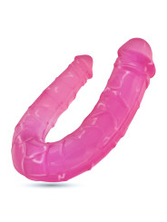 DEEP DIVER DILDO DUPLO COM LUBRIFICANTE ANAL 50ML CRUSHIOUS ROSA