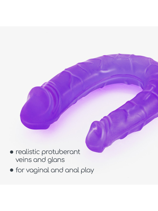 DEEP DIVER DILDO DUPLO COM LUBRIFICANTE ANAL 50ML CRUSHIOUS ROXO
