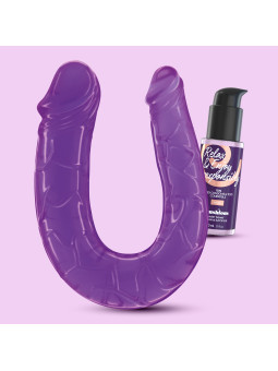 DEEP DIVER DILDO DUPLO COM LUBRIFICANTE ANAL 50ML CRUSHIOUS ROXO