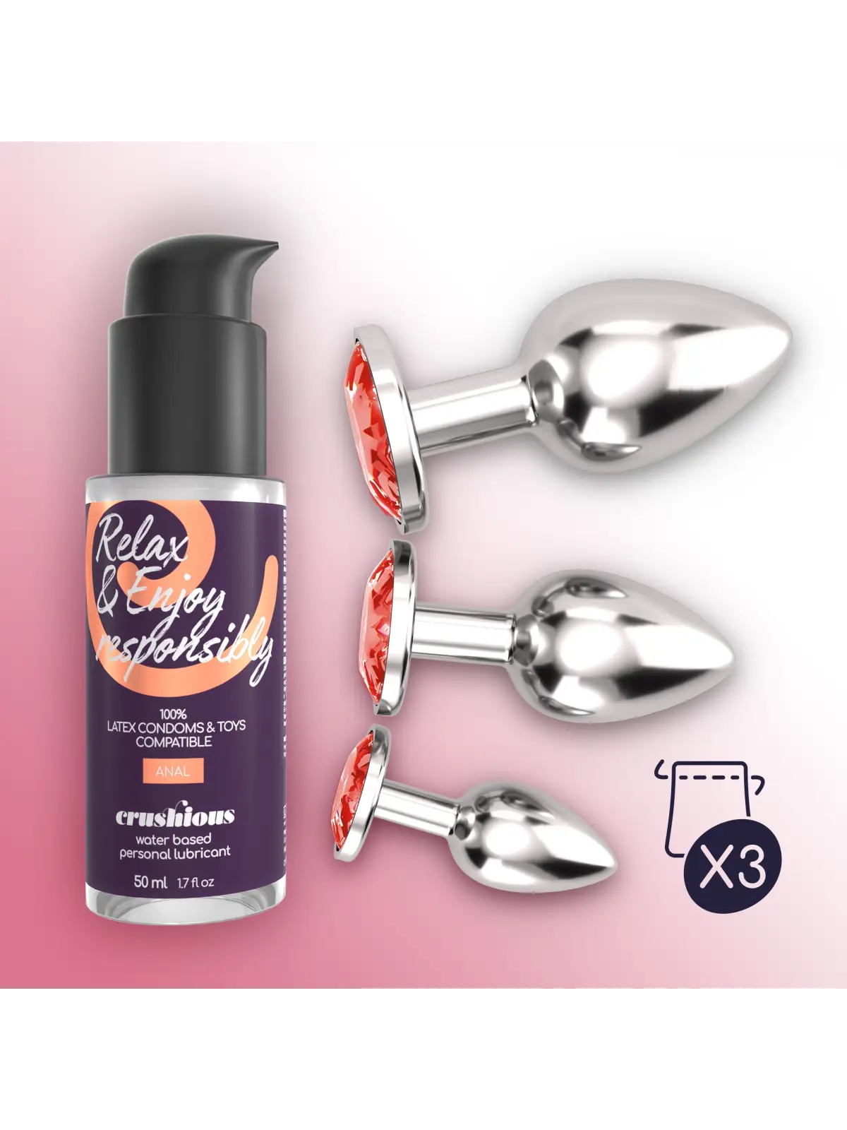 BIJOU ANAL WET TRAIN TRIO CRUSHIOUS VERMELHO