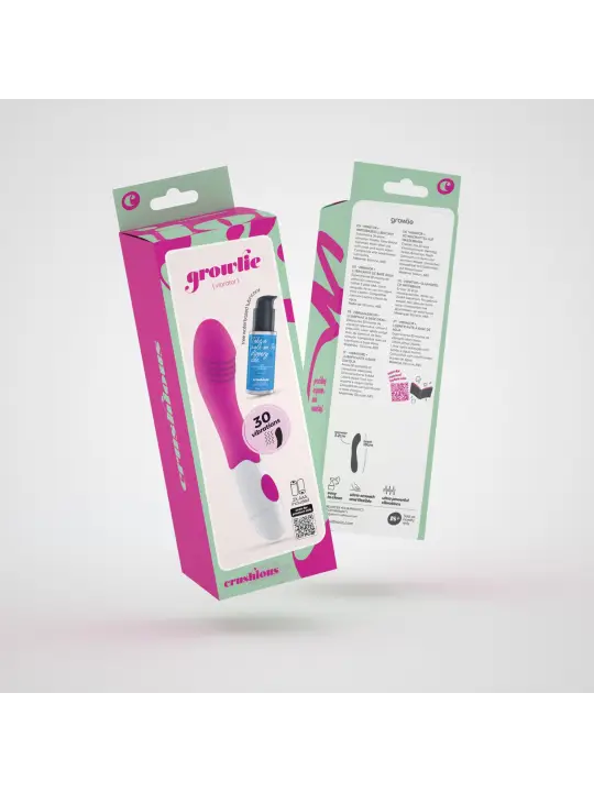 VIBRADOR GROWLIE COM LUBRIFICANTE À BASE DE ÁGUA INCLUÍDO CRUSHIOUS