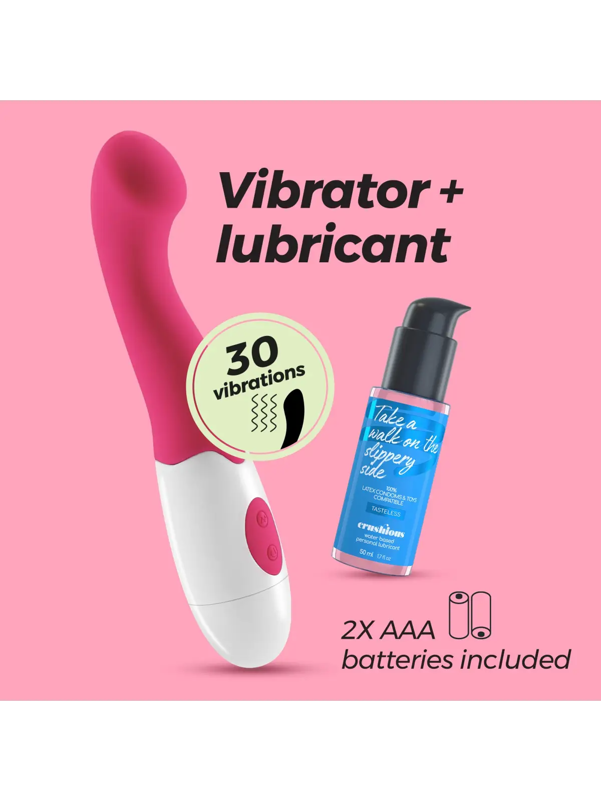 VIBRADOR TROLLIE COM LUBRIFICANTE À BASE DE ÁGUA INCLUÍDO CRUSHIOUS